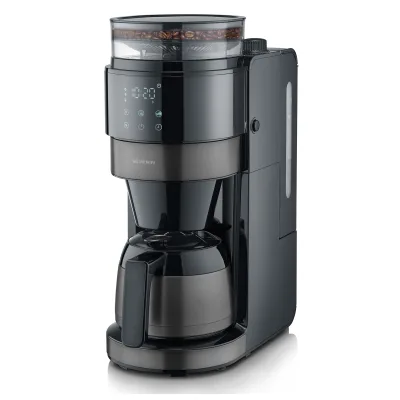SEVERIN KA 4831 Filterkaffeemaschine mit Mahlwerk (8 Tassen, 1 l Wassertank, Thermokanne, Mahlwerk, Schwenkfilter, Timer)