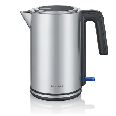 SEVERIN WK 3449 Wasserkocher (1,7 Liter, 2400 Watt, Edelstahl/Kunststoff, Schwarz/Silber)