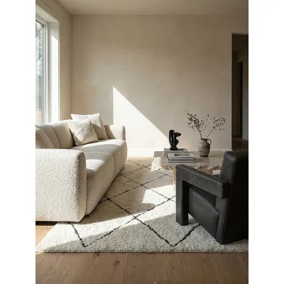 Shaggy-Teppich 30 mm Schwarz-Weiß 200x290 cm - ATRIO   Kadima Design