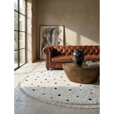 Shaggy-Teppich Polypropylen Creme 160x160 cm - ATRIO   Kadima Design