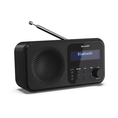 Sharp DR-P420 Tokyo DAB+ Digitalradio Bluetooth Lautsprecher UKW DAB Wecker Dual-Alarm schwarz