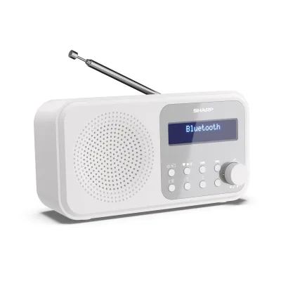 Sharp DR-P420 Tokyo DAB+ Digitalradio Bluetooth Lautsprecher UKW DAB Wecker Dual-Alarm weiß