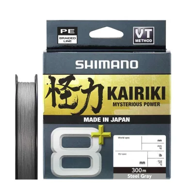 Shimano Kairiki 8+ 300m 0.315mm 39,9kg Steel Grey Geflochtene Angelschnur