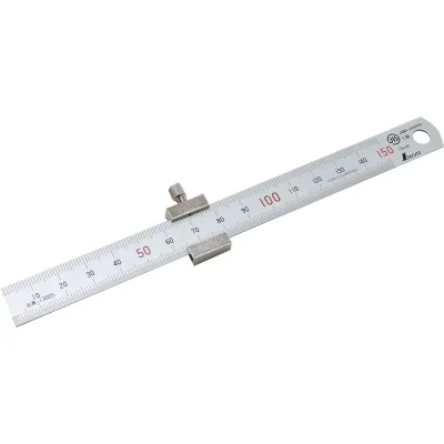Shinwa 76751 Edelstahllineal 15 cm – mit Anschlag
