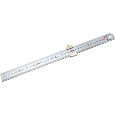 Shinwa 76752 Edelstahllineal 30 cm – mit Anschlag