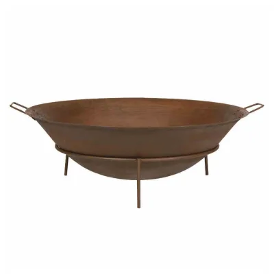 Siena Garden Feuerschale Rusty Ø 61 cm Gusseisen rostbraun, mit Griffen