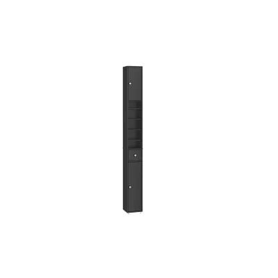 SoBuy Badezimmer-Hochschrank mit 1 Schublade Schwarz 20x20x180cm Funktional