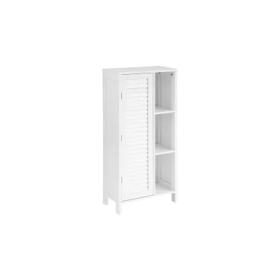 SoBuy Badezimmerschrank mit 1 Tür Weiß 48x24x96cm Rustikal
