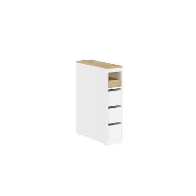 SoBuy Badunterschrank mit 4 Schubladen Weiß 20x60x82,5cm Modern