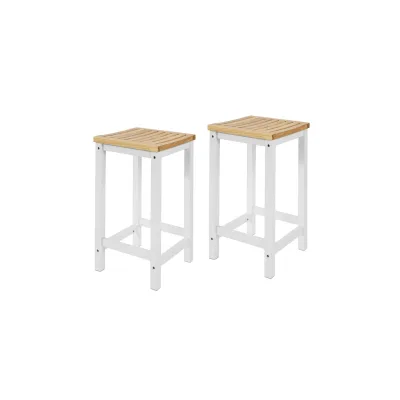 SoBuy Barhocker 2er Set Weiß 35x35x60cm Minimalistisch