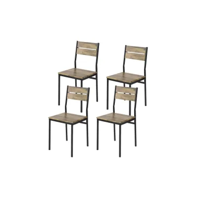 SoBuy Barhocker 4er Set Holzfarbe 39,5x45x82,5cm Vintage