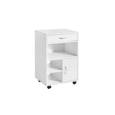 SoBuy Büroschiebeschrank mit 1 Schublade Weiß 50x40x75,5cm Modern