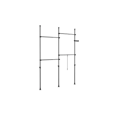 SoBuy Garderobenständer verstellbar Schwarz 145x9x227cm Funktional