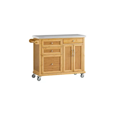 SoBuy Kücheninsel mit 4 Schubladen Holzfarbe 115x46x91cm Funktional