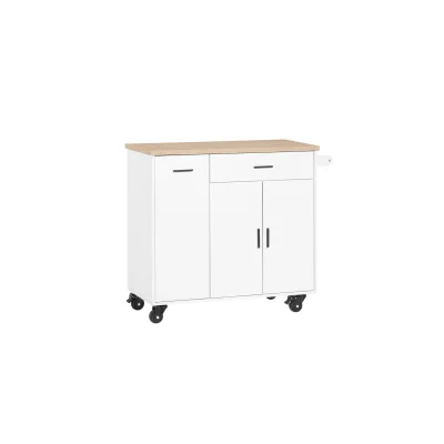SoBuy Küchenwagen mit 1 Schublade Weiß 95x46x92cm Modern