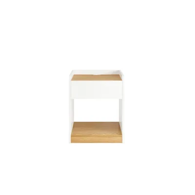 SoBuy Nachttisch mit 1 Schublade Weiß 42x40x55cm Minimalistisch