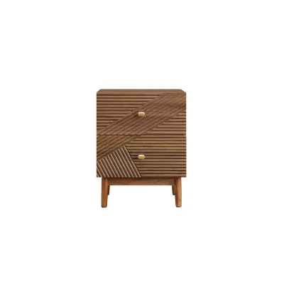 SoBuy Nachttisch mit 2 Schubladen Dunkelbraun 45x40x58,2cm Funktional