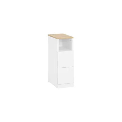 SoBuy Nachttisch mit 2 Schubladen Weiß 35x19,99x59,99cm Modern