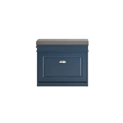 SoBuy Schuhbank mit 1 Tür Blau 60x24x52cm Funktional