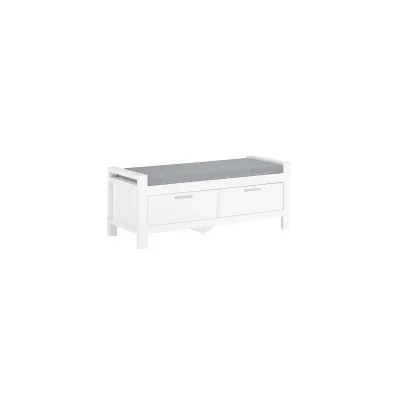 SoBuy Schuhbank mit 2 Schubladen Weiß 100x40x40cm Modern