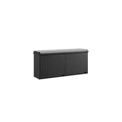 SoBuy Schuhbank mit 2 Türen Dunkelgrau 100x26x46cm Modern