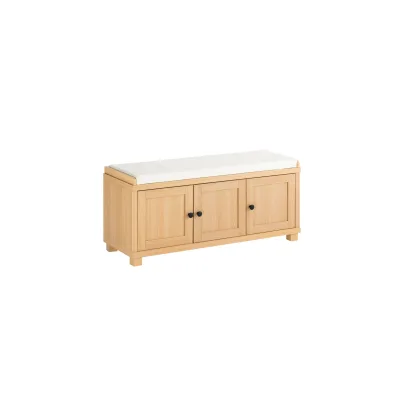 SoBuy Schuhbank mit 3 Türen 104x35x47cm Nordisch