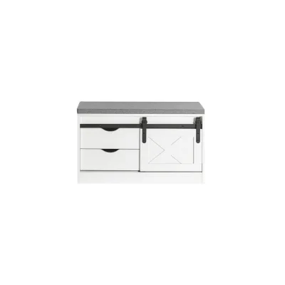 SoBuy Schuhbank mit 3 Türen Weiß 80x30x49,5cm Funktional