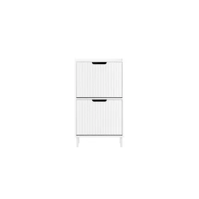SoBuy Schuhschrank mit 2 Türen Weiß Modern
