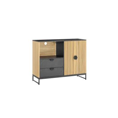SoBuy Sideboard mit 2 Schubladen Holzfarbe 107x40x85,4cm Industriell