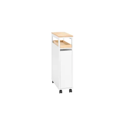 SoBuy Toilettenschrank mit Toilettenpapierhalter und 3 Schubladen Holzfarbe 50,5x20,4x79cm