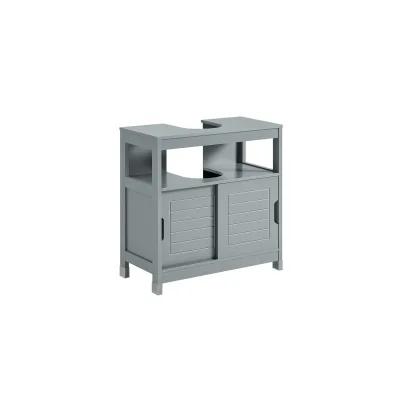 SoBuy Waschbeckenunterschrank mit 2 Türen Grau 60x30x60cm Modern