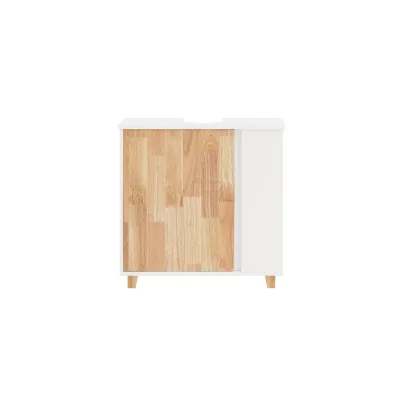 SoBuy Waschbeckenunterschrank mit 2 Türen Weiß 60x30x60cm Funktional