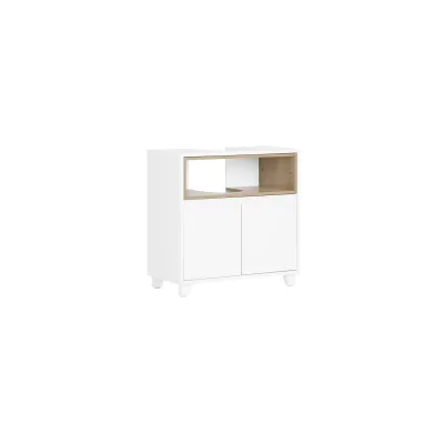 SoBuy Waschbeckenunterschrank mit 2 Türen Weiß 60x30x60cm Modern