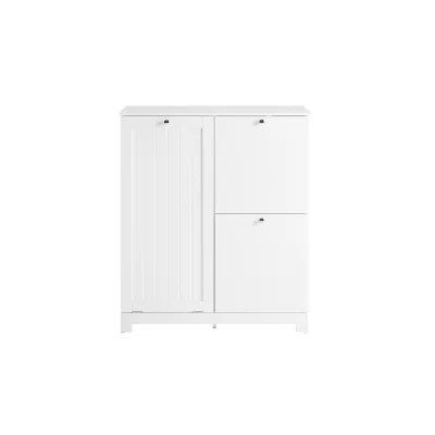 SoBuy Wäscheschrank mit 2 Schubladen Weiß 78x38x90cm Modern