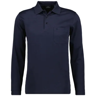 Soft Knit Polo Knopf Langarm Herren Poloshirt