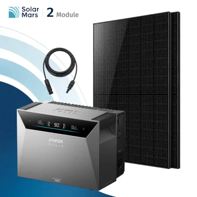 SolarMars® 1000W Balkonkraftwerk mit Speicher, Anker SOLIX Solarbank 4 E5000 Pro,5kWh