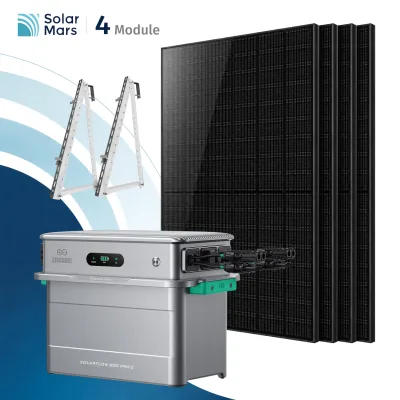 SolarMars® 2000W Balkonkraftwerk mit Speicher,Zendure SolarFlow 800 PRO2, 1,92kWh,4 MPPT - Mit Balkon halterung