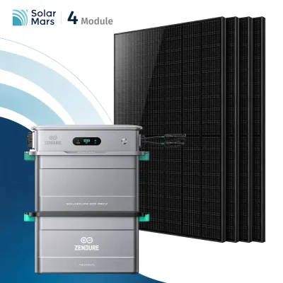 SolarMars® 2000W Balkonkraftwerk mit Speicher,Zendure SolarFlow 800 PRO2 +AB2000L- Ohne Halterung