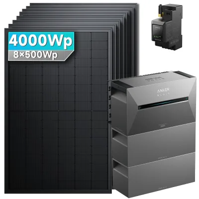 SolarMars® 4000W Balkonkraftwerk mit Speicher, Anker SOLIX Solarbank 3 E2700 Pro + 2x BP2700 - Ohne Halterung