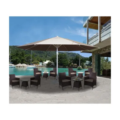 Sonnenschirm Carpi II, Gastronomie Marktschirm, Ø 5m Polyester/Alu Mast weiß 28kg ~ creme-beige ohne Ständer