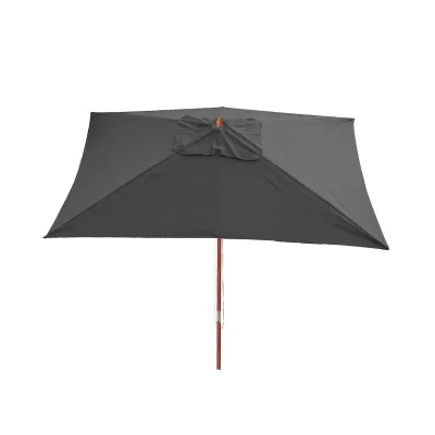 Sonnenschirm Lissabon, Gartenschirm Marktschirm, 3x4m Polyester/Holz 6kg ~ anthrazit
