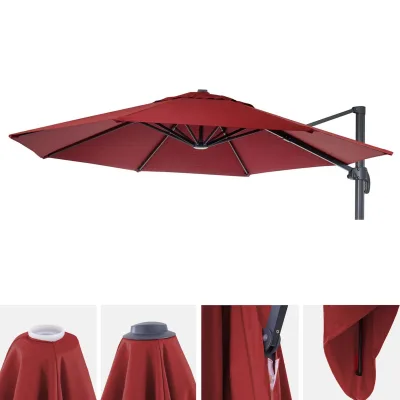Sonnenschirmbezug MCW-A96, 8 Streben rund Ø3,5m 220g/m² Polyester, Ersatz-Bezug z.B. für Ampelschirm MCW-A96 ~ bordeaux