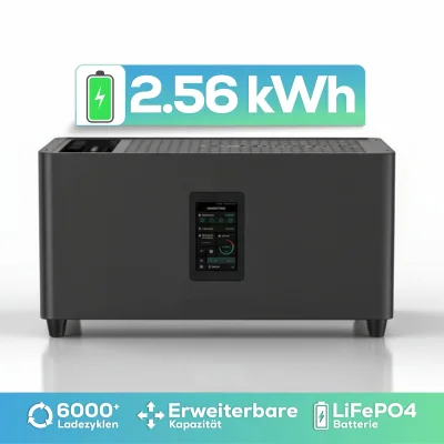 Speicher MARSTEK Jupiter C + Plus Solarspeicher 2,56 kWh LiFePO4 Solarakku für PV Systeme Balkonkraftwerk, IP65, 6000 Zyklen, WIFI und Bluetooth, Solar-Batterie