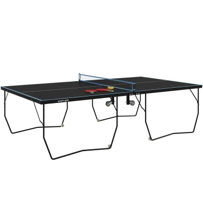 SPORTNOW Tischtennisplatte, Klappbar Tischtennistsich mit Netz, Rollen