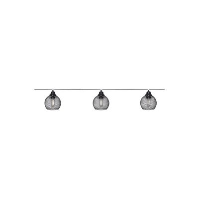 Star - Solar-Lichterkette Sunlight, 8-flammig, Schwarz - LED-Deko-Leuchten aus Metallgeflecht mit warmweißem Filament-Licht, solarbetrieben mit Akku - ideal für Garten & Balkon