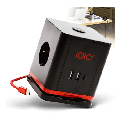 Steckdosenwürfel SW 1000 3-fach Schutzkontaktteckdose + 2 x USB-A und 1 x USB-C Schwarz