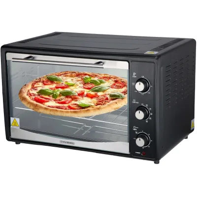 Steinborg Minibackofen Pizzaofen 45L mit Umluft 1800W schwarz