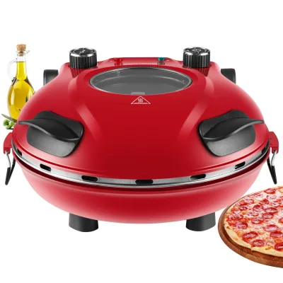 Steinborg Pizzaofen elektrisch mit 32 cm Pizzastein 1200W