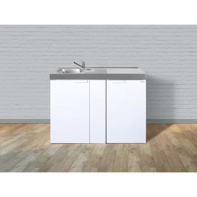 Stengel Küchen Kitchenline MK 120 weiß - ohne Kochfeld links, Becken rechts