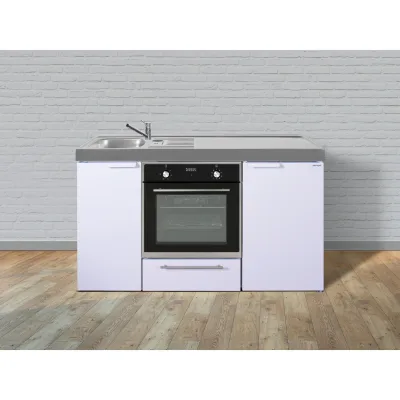 Stengel Küchen Kitchenline MKB 150 weiß - ohne Kochfeld rechts, Becken links